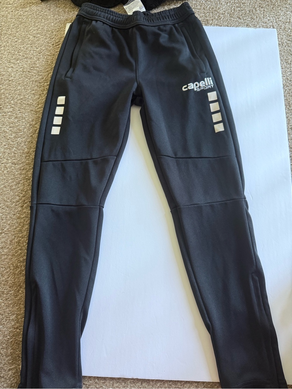 Capelli of New York Black Jogger Sweatpants with White Accents